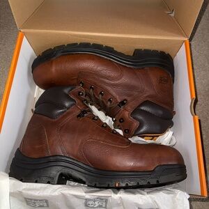 Men's Brown Leather Work Boots